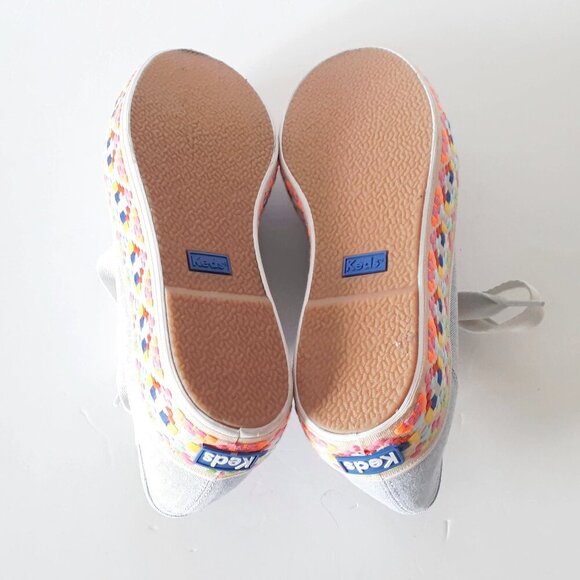 NWOT Keds Triple Kick light wash blue denim & colourful pattern mid sole sneaker - Picture 15 of 15